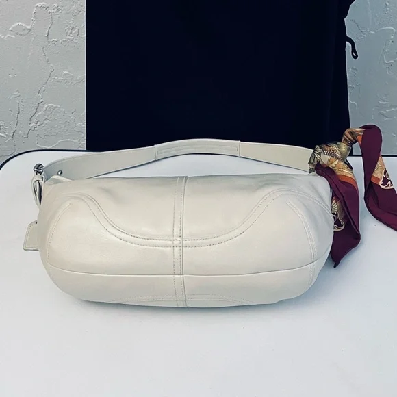 VINTAGE COACH SOHO CREAM/BEIGE HOBO LEATHER SHOULDER SHOULDER BAG  9464 - Picture 14 of 15